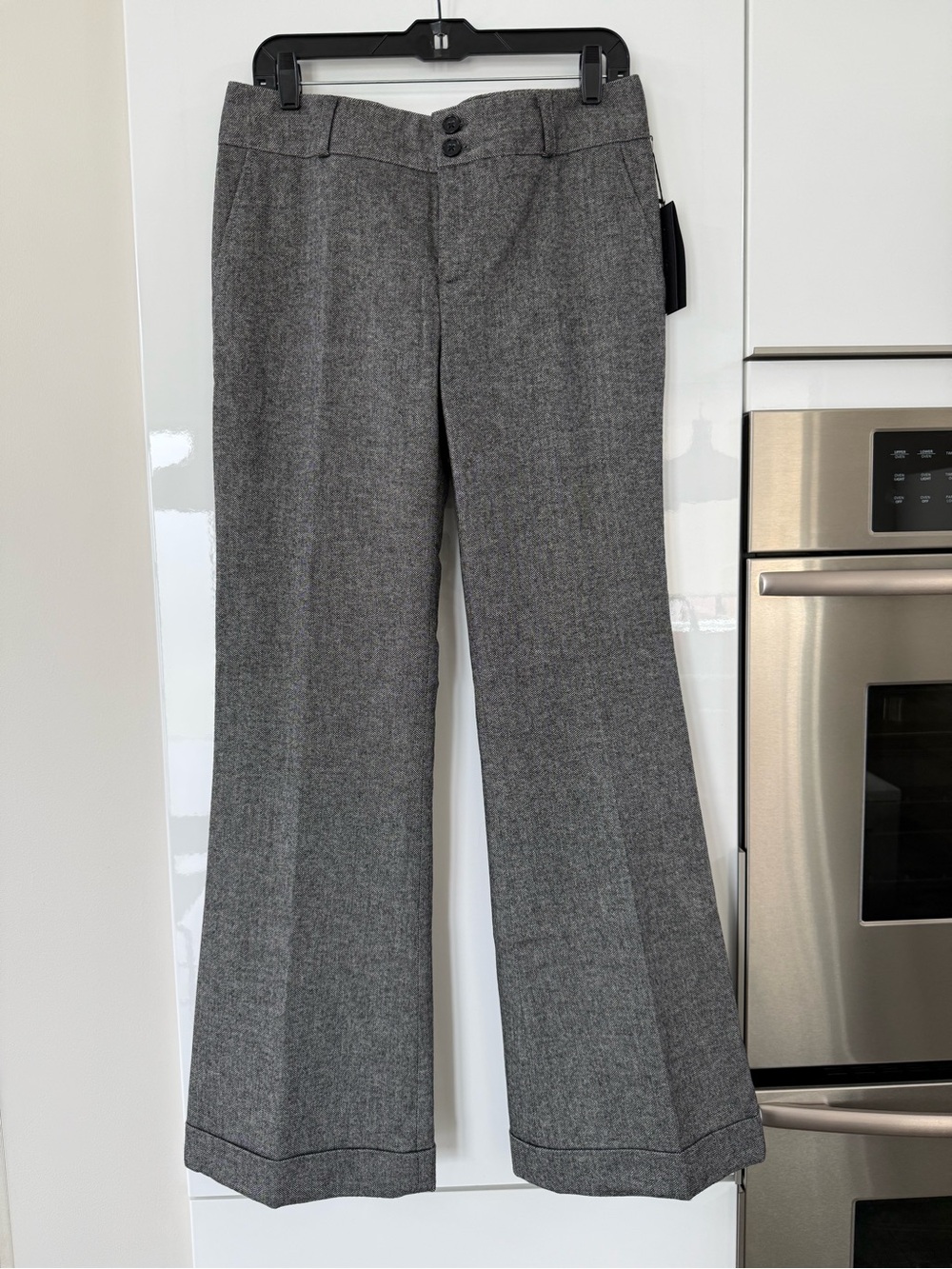 Banana Republic Martin Herringbone Gray Wool Blend Pants Size 10 NEW!